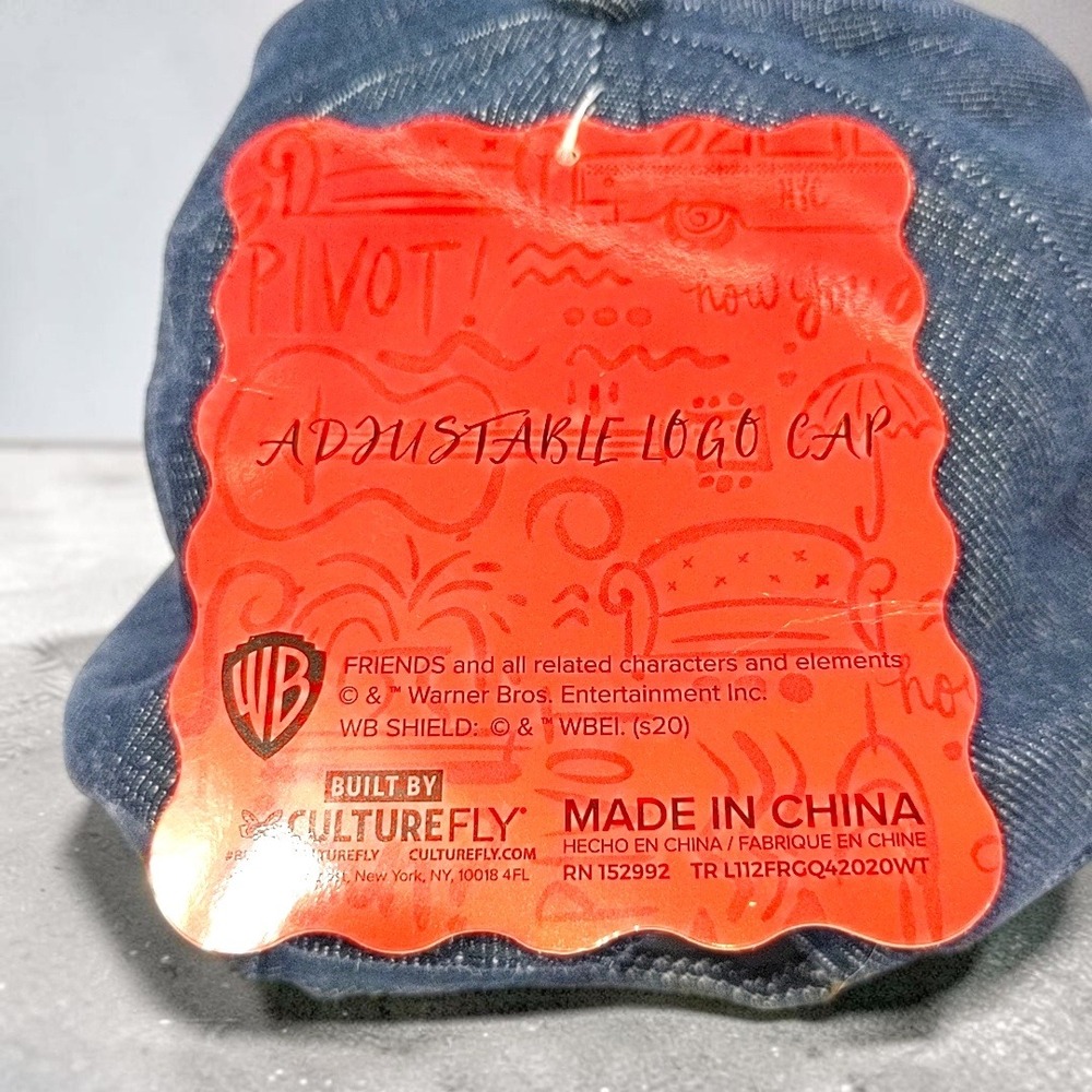 Friends TV Show Denim Baseball Cap Hat CultureFly 2020 Blue Adjustable NWT New - Picture 11 of 11
